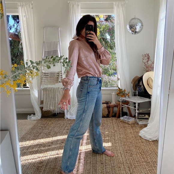 REVOLVE Tops - Satin Revolve Blouse Bodysuit